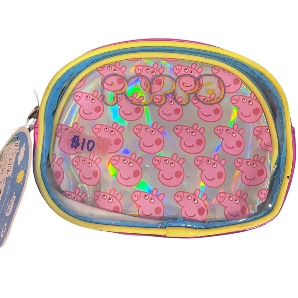 Peppa Pig 3 Piece Bag Set NEW Pencil Case Makeup‎ Bag Small Bags